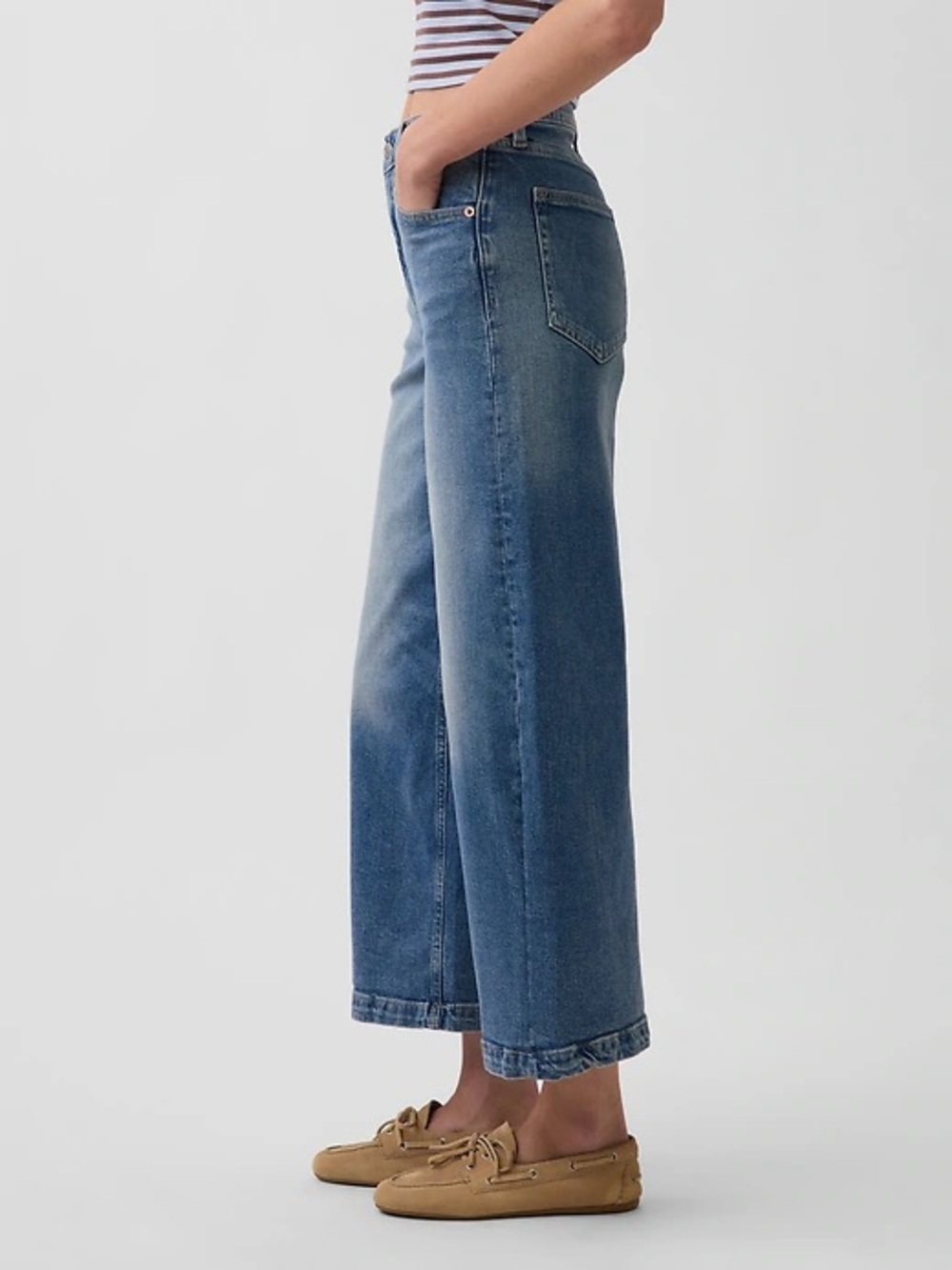GAP High Rise Stride Wide Leg Ankle Jeans - Picture 2 of 8